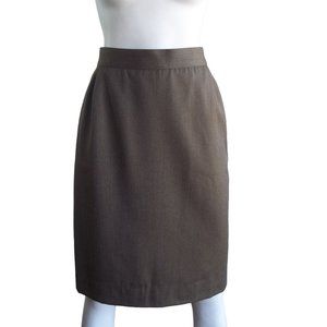 Vintage 80s GENNY Italy New Neutral Minimalist Classic Wool Pencil Skirt 12
